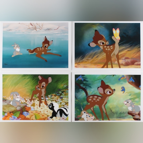 Walt Disney Bambi Lithograph Prints in Folder - Picture 9 of 9